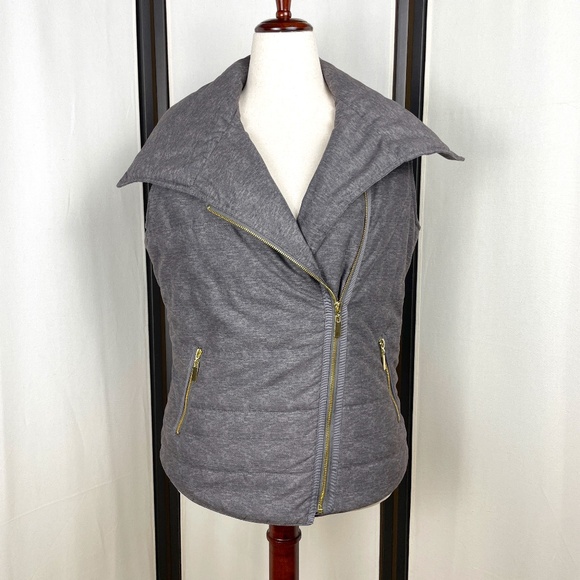 CB Established 1962 Gray Moto Fitted Puffer Vest Size M - Picture 3 of 12